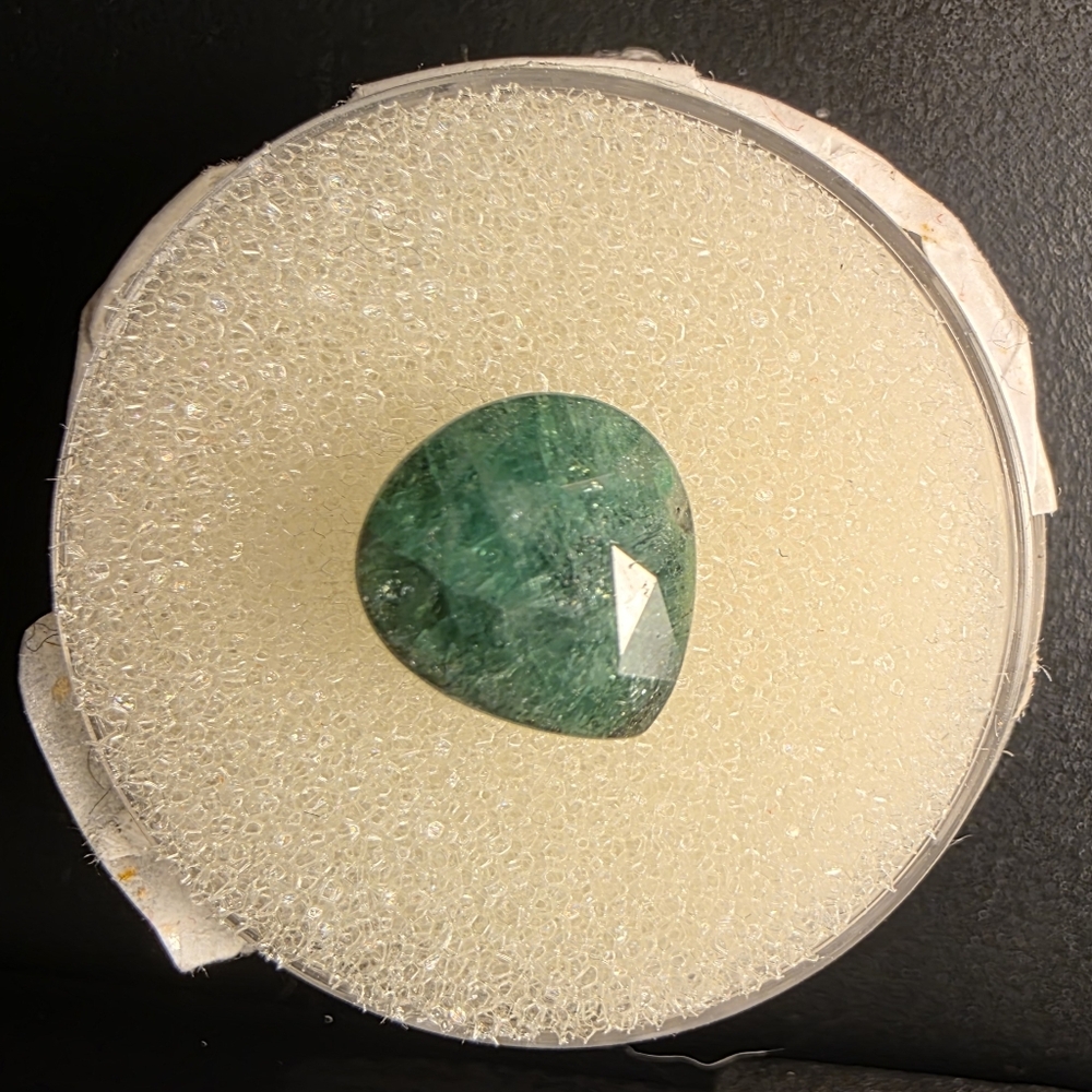 RARE 3.38 ctw Natural Dark Green Tsavorite Garnet Loose Gemstone Faceted Pear